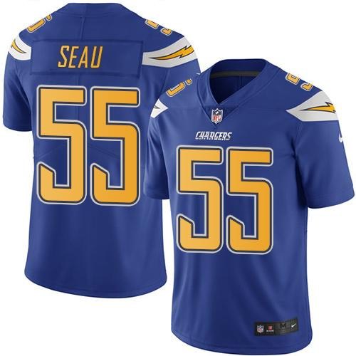 Nike Men & Women & Youth Chargers 55 Junior Seau Electric Blue Color Color Rush Limited Jersey,We sell and wholesale Nike Men & Women & Youth Chargers 55 Junior Seau Electric Blue Color Color Rush Limited Jersey on line form chian!
